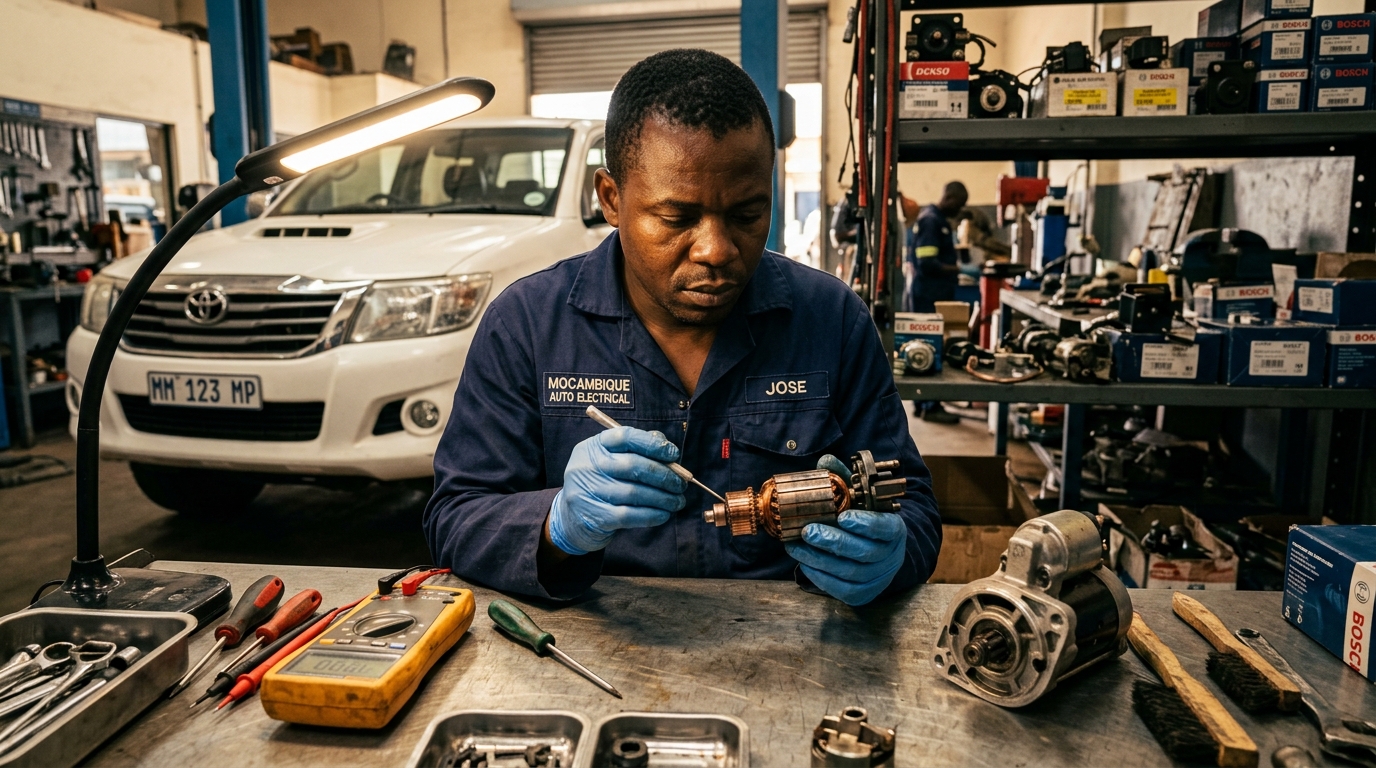 Reparação do Motor de Arranque em Moçambique: Entre a Oficina e a Estrada