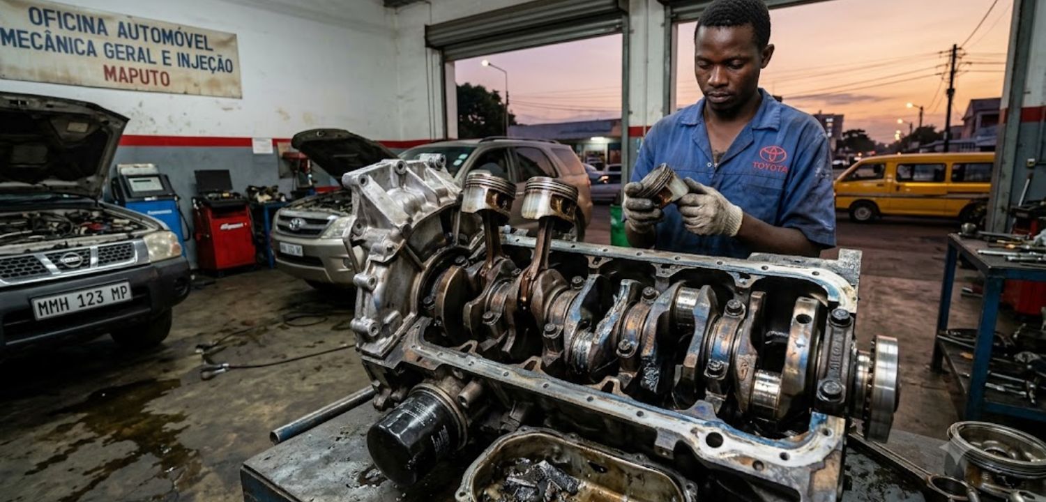 O Drama do Motor Fundido: Como o Calor e as Estradas de Moçambique Aceleram a Maior Avaria Automóvel